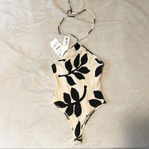 Printed Halter Neck Bodysuit